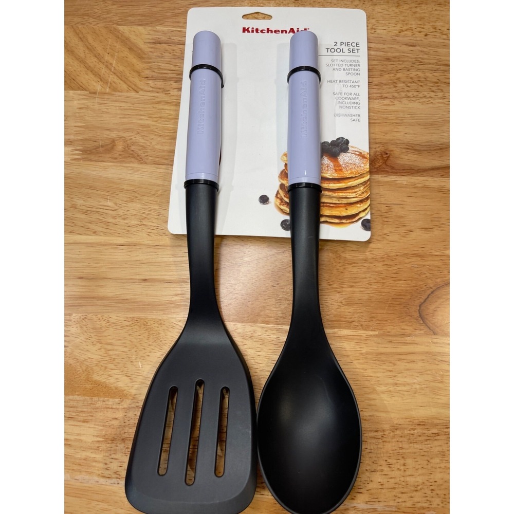 KITCHENAID LAVENDER 2Pc. Slotted Turner & Basting Spoon Tool SET